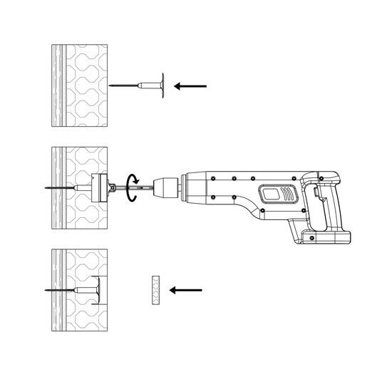 Grafični prikaz vgradnje sidra PZV